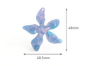 2 Large Flower Earring Findings, Plumeria Flower, Starfish Flower, Cherry Blossom Charm, Pearl Blue Purple Acetate Flowers, FW016-48-U02