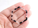 2 Open Hexagon Connectors, Blonde Tortoise Shell, Ring Links, Great for Resin Settings, Cellulose Acetate, 45mm