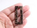 2 Resin Rectangles in Dark Brown Tortoise Shell, Flat Rectangle Blanks, Large Plastic Blank, Acetate Acrylic Earring Blanks, DX054-50-BR01