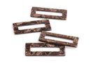2 Resin Rectangles in Dark Brown Tortoise Shell, Flat Rectangle Blanks, Large Plastic Blank, Acetate Acrylic Earring Blanks, DX054-50-BR01