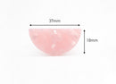 2 Pink Acetate Charms, Pearlescent Pink Resin Half Circle, Queen Conch, Soft Light Pink Earrings, Acetate Acrylic Half Moon, CN097-37-PK01