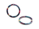 2 Craft Rings in Galaxy Colors, Findings Acetate Rings, Round Bezel for Resin, Open Back Bezel Setting, Lucite Tortoise Shell, RG062-32-GXY