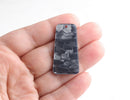 2 Dark Gray Marble Charms, Cracked Marble Pendant, Gunmetal Charms, Silver Grey Tortoise Shell, Silver Trapezoid Square Bead, DX046-37-SV01