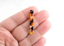 4 Skinny Bar Pendants, Acrylic Bar Earring Supplies, Honey Amber Resin Beads, Orange Acrylic Blanks, Plastic Tortoise Shell, BAR036-35-OT