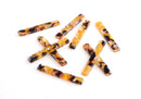 4 Skinny Bar Pendants, Acrylic Bar Earring Supplies, Honey Amber Resin Beads, Orange Acrylic Blanks, Plastic Tortoise Shell, BAR036-35-OT