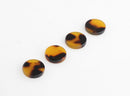 4 Small Round Circle Blanks, Tortoise Shell, Cellulose Acetate, 12mm
