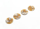 4 Flat Circle Links, 20mm Circle Connector, Jewelry Making Tortoise Shell, Laser Cut Acrylic Disc, 2 Hole Discs, Sew On Jewels, CN129-20-YWB