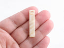 4 Creamy White Bar Pendants, Nameplate Bar, Pearl Acetate, White Pearl Resin Bar Drop, Smooth Shiny Bead, Tortoiseshell Charm, BAR037-36-W05
