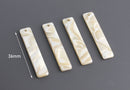 4 Creamy White Bar Pendants, Nameplate Bar, Pearl Acetate, White Pearl Resin Bar Drop, Smooth Shiny Bead, Tortoiseshell Charm, BAR037-36-W05