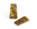 2 Metallic Dark Gold Trapezoid, Cracked Marble, Black Gold Acrylic Shapes, Antique Gold Pendant, Mosaic Tortoise Shell Charm, DX045-37-GD01
