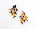 2 Acrylic Antler Pendants in Faux Tortoise Shell, Chandelier Earring Findings, Deer Antler Necklace, Coral Branch Charms, XY010-27-TT