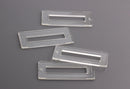 2 Clear Acrylic Beads, Rectangle Blank Acrylic Glass, Transparent Acrylic Earring Blank, Clear Plexiglass, Resin Bezel Setting, DX055-50-CLR