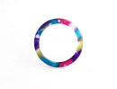 2 Flat Ring Charms in Purple Green Tortoise Shell, Round Links, Mardi Gras Bead, Acetate Circles, Plastic Rings, Marble Resin, RG063-32-GXY2