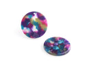 4 Thick Flat Discs in Colorful Tortoise Shell, Pink Purple Green, Blank Acrylic Discs, 25mm Blank Charms, One Hole Circle, CN136-25-GXY2