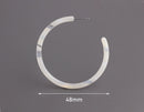 Delicate Hoop Earrings Parts, 1 Pair, Thin Hoops, Large 2 Inch Hoops, White Tortoise Shell Hoop Earring Supply, Ivory Hoops, EAR051-48-W02