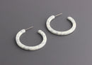 White Marble Earrings Findings, 1 Pair, Acetate Acrylic Hoop Findings, Resin Hoop Earrings, Small Dainty Hoops, Lucite Hoops, EAR053-30-W04