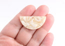 2 Creamy White Half Circle Necklace Blanks, Pearl Acetate Acrylic Earring Blanks, Ivory Tortoise Earrings, Beige Tortoise Shell, CN106-37-W05