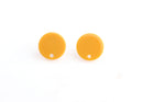 4 Butterscotch Orange Earring Blanks, 14mm Stud Earrings, Post Earring Findings, Ear Stud Base, Mustard Yellow Acrylic Blank, EAR059-14-OG01