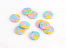 4 Small Coin Charms, Neon Beads, Bubblegum Pink, Baby Blue Charms, Acrylic Discs, Earring Blanks, Beads Pastel Goth Jewelry, CN107-15-UPY2