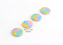 4 Small Coin Charms, Neon Beads, Bubblegum Pink, Baby Blue Charms, Acrylic Discs, Earring Blanks, Beads Pastel Goth Jewelry, CN107-15-UPY2