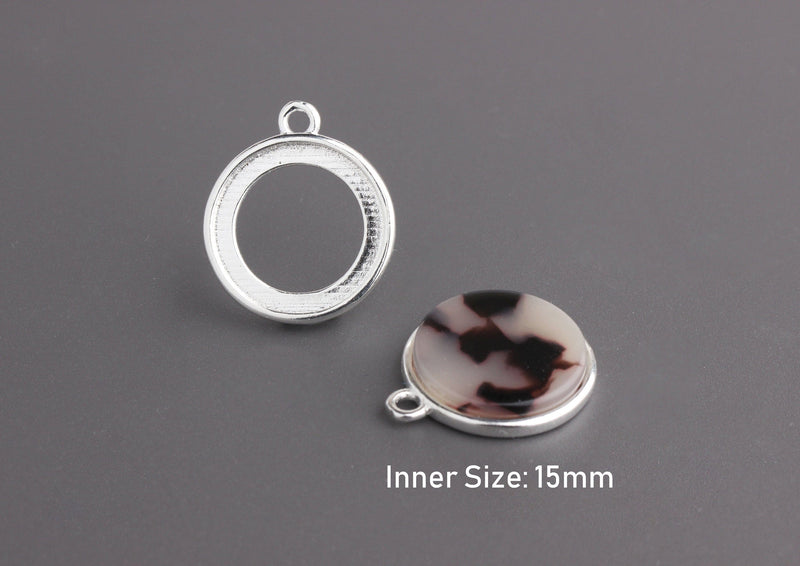 Open Back Bezels, 15mm Bezel Setting, Smooth Bezel Cabochon Tray, Si