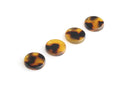 4 Tiny Flat Discs, 12mm Blank Discs 1mm Hole, Bracelet Disc Charm, Half Inch Earring Component, Faux Tortoise Shell Circle Drops, CN151-12-TT