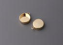 4 Shiny Gold Bezel Cups, 10mm Bezel Setting, Gold Bezel Tray, Bezel Pendant Blank, 10mm Round Base Tray, Deep Bezel, Flat Edge