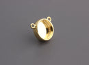 4 Round Bezel Cup Links, 10mm Bezel Setting, Gold Bezel Connector Necklace Pendant Tray,  Round Bezel Tray, Bezel 2 Holes