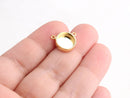 4 Round Bezel Cup Links, 10mm Bezel Setting, Gold Bezel Connector Necklace Pendant Tray,  Round Bezel Tray, Bezel 2 Holes