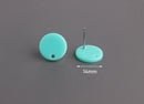 4 Mint Green Earring Supplies, Round Earring Blank, Seafoam Stud with Hole, DIY Bridesmaid Earrings, Turquoise Stud Earrings, EAR063-14-GN02