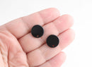 4 Solid Black Studs for Earring Making, Plastic Stud Earring Blanks, Ear Stud Findings, Shiny Black Acrylic Earring Parts, EAR065-14-BK04