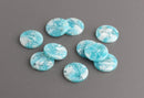 4 Sky Blue Charms, Light Blue Tortoise Shell Beads, Blue White Marble Acrylic Earring Part, Blue Swirls, Resin Earring Blank, CN157-15-U08