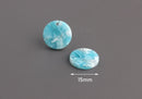 4 Sky Blue Charms, Light Blue Tortoise Shell Beads, Blue White Marble Acrylic Earring Part, Blue Swirls, Resin Earring Blank, CN157-15-U08