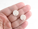 4 Bone White Acrylic Earring Parts, Solid White Stud Earring Components, 14mm Blank Earrings, Milky White Resin Earrings, EAR066-14-W07