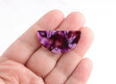 2 Purple Half Circle Beads, Violet Purple Tortoise Shell Earring Findings, Purple Lucite Charms, Dark Purple Acrylic Blanks, CN159-37-PL01