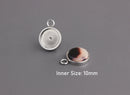 4 Stainless Steel Bezel Trays Settings, Shallow, Silver Colored, For 10mm Cabochons
