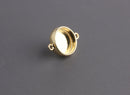 4 Gold Bezel Connectors, Fits 10mm, Gold Base Tray Setting, Round Bezel Cup, Cabochon Mount, Cameo Setting, 10mm Cabochon Base, BEZ007-10-MGP