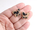 Butterfly Stud Earring Parts, 1 Pair, Blonde Tortoise Shell Studs, Acrylic Butterfly, Gold Tortoise Butterfly, Medium Studs, EAR067-20-GBT