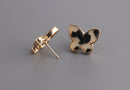 Butterfly Stud Earring Parts, 1 Pair, Blonde Tortoise Shell Studs, Acrylic Butterfly, Gold Tortoise Butterfly, Medium Studs, EAR067-20-GBT