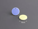 4 Two Sided Charms in Yellow and Periwinkle Blue, Two Tone Beads, Acrylic Acetate Charms, Monogram Blanks, Thick Circle Discs, CN163-15-2YPL