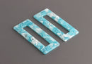 2 Sky Blue Pendants, Cutout Rectangle Blanks, Blue Lucite Charms, Light Blue Earrings, Cloud Charms, Blue Chunky Earring Parts, DX069-50-U08