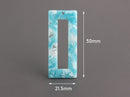 2 Sky Blue Pendants, Cutout Rectangle Blanks, Blue Lucite Charms, Light Blue Earrings, Cloud Charms, Blue Chunky Earring Parts, DX069-50-U08