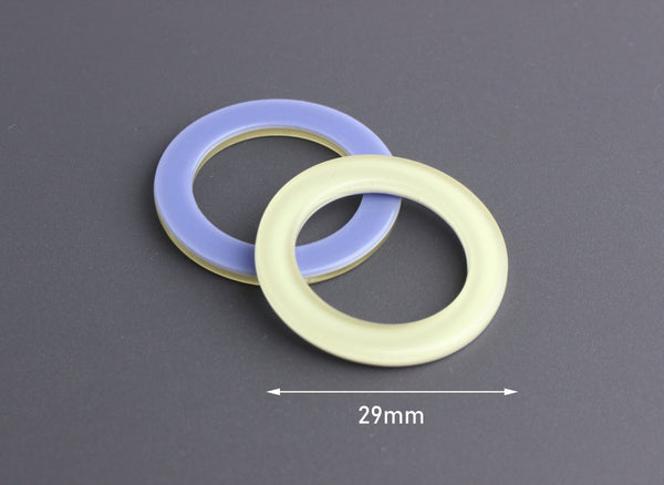 2 Circle Loop Connectors, Washer Blanks, Donut Pendant, Bracelet Links, Round Loop Links, Circle Cutout, Thick Ring Charms, RG067-29-2YPL