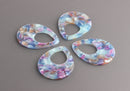 4 Watercolor Tortoise Shell Earring Charms, Dreamy Colors, Soft Pastel Color Blanks for Vinyl, Extra Large Teardrop Blanks, TD033-38-MC05