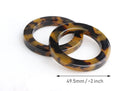 2 Large Plastic O-Rings in Tortoise Shell, Seamless Rings for Swimsuits, Bikinis and Purse Straps, Thickness: 6mm, Diameter: 1.95" Inch