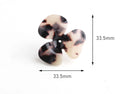 2 White Tortoise Shell Flowers, Flower Stud Earrings, Large Lucite Flower Beads Middle Hole, Acetate Studs, Hawaiian Flowers, FW023-33-WT
