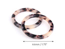 2 Blonde Tortoise Shell O-Ring Connectors, Flat Edge, Great for Bikinis, Swimsuits and Handbag Purses, 1.75" Inch
