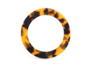 1 Large O-Ring Connectors in Tortoise Shell, For Swimsuits, Bikinis and Purse Straps, Cellulose Acetate, 2.4" Inch