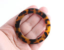 1 Large O-Ring Connectors in Tortoise Shell, For Swimsuits, Bikinis and Purse Straps, Cellulose Acetate, 2.4" Inch