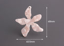 2 Nude Pink Flower Charms, Starfish Flower, Cherry Blossom Charm, Blush Pink Beads, Acrylic Flowers Pink Tortoise Shell Supply, FW025-48-PK02
